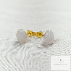 Rainbow Moonstone Stud Earrings, Moonstone Earrings, June Birthstone Earrings, Gold Plated Studs, Woman Earrings, Gifts For Her, Boho Studs