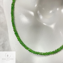 Natural Sapphire Beads Necklace, 925 Silver Necklace, Green Sapphire Faceted Beads Necklace, Single Strand Bead Necklace, Beaded Necklace