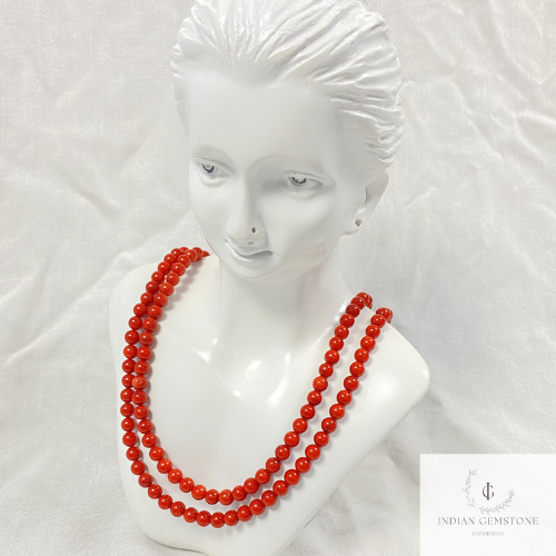 Red Coral Bead Choker Necklace, 925 Sterling Silver Necklace, Nigerian Wedding Bead, Coral bead Necklace, African Wedding Beads Necklace