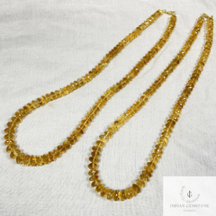 Natural Citrine Faceted Beads Necklace,925 Silver Necklace,7.5-12 MM Citrine Rondelle Beads Line, Gemstone Beaded Necklace,Layering Necklace