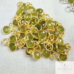 Peridot Pendant, 14k Gold Plated Charm Pendant, August Birthstone Pendant, Minimalist Green Gemstone Pendant, Gift for Women, Peridot jewelry