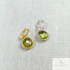 Peridot Pendant, 14k Gold Plated Charm Pendant, August Birthstone Pendant, Minimalist Green Gemstone Pendant, Gift for Women, Peridot jewelry